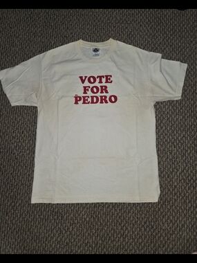 Vintage Vote For Pedro Graphic Tee - Cream with Red Print